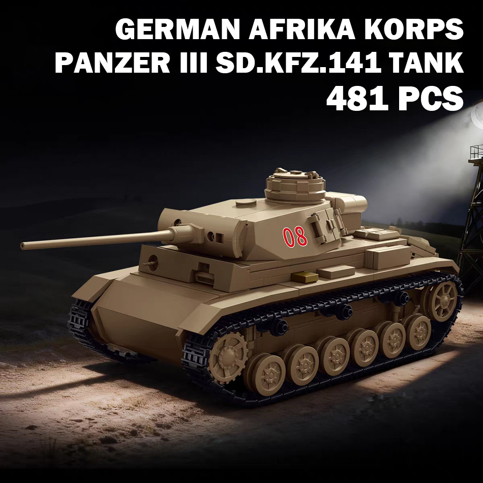 WW2 Afrika Korps Panzer III Sd - Lego Compatible Military Tank review and price