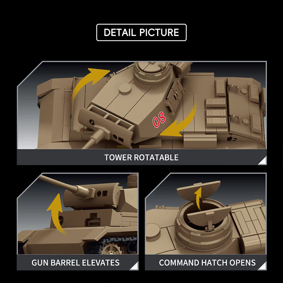 WW2 Afrika Korps Panzer III Sd - Lego Compatible Military Tank review and price
